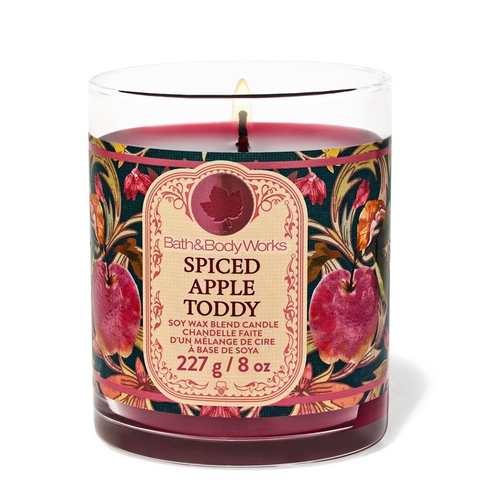 Bath & Body Works Spiced Apple Toddy Candle - Red and Gold